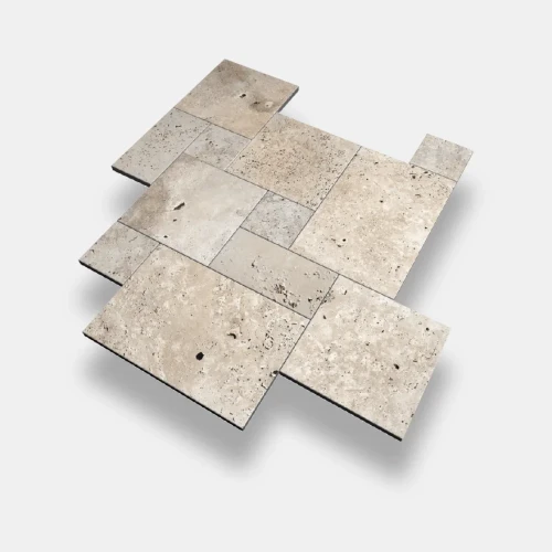 Przejdź do produktu Trawertyn Blend Mix Bębnowany French Pattern 12mm 1kpl= 0,742m2 | Komplet Rzymski