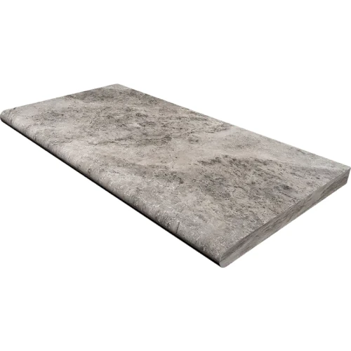 Przejdź do produktu Trawertyn Parapet / Stopnica kamienna Silver Latte Greige Bębnowany 135x33x2 cm Bullnose