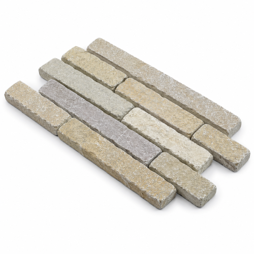 Przejdź do produktu Kamień elewacyjny Tandur Yellow Limestone Naturalny Bębnowany 7x30x3 cm