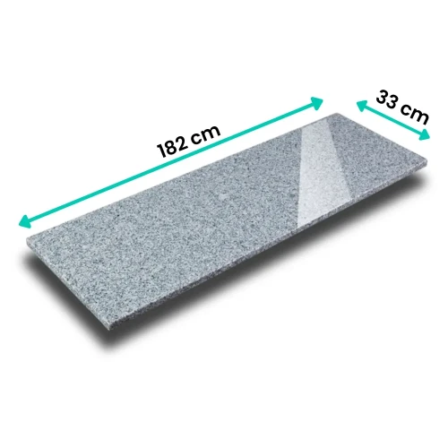 Przejdź do produktu Stopnica / Parapet granitowy szary polerowany G603 New 182x33x2 cm