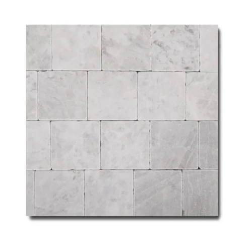 Przejdź do produktu Płytka marmurowa Royal White Bębnowana 10x10x1 cm