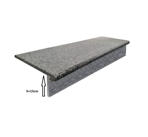 Przejdź do produktu Zestaw Stopnica - Stopień + Podstopień płomieniowany Granitowy Dark Grey G654 NEW 120x35x2 / 120x15x2