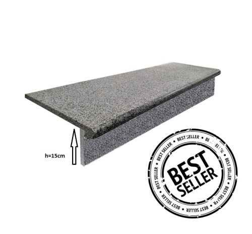 Przejdź do produktu Zestaw Stopnica - Stopień + Podstopień Granitowy Dark Grey G654 NEW 100x35x2 / 100x15x2 Płomieniowany